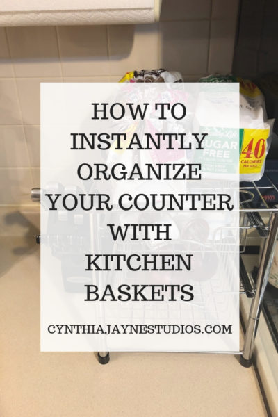 How to Instantly Organize a Counter with Kitchen Baskets