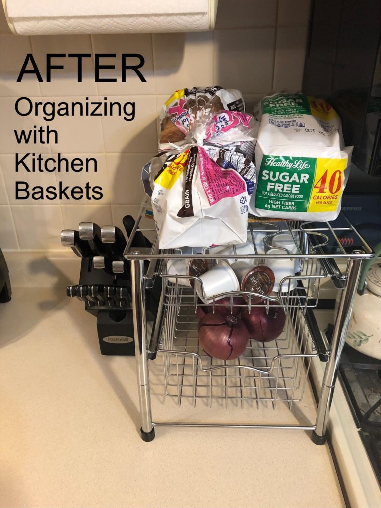 How to Instantly Organize your Counter with Kitchen Baskets